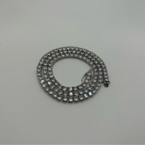 Moissanite Iced Out Tennis Chain Silver 5mm 22 Inches Brand New VVS1 Fast Ship